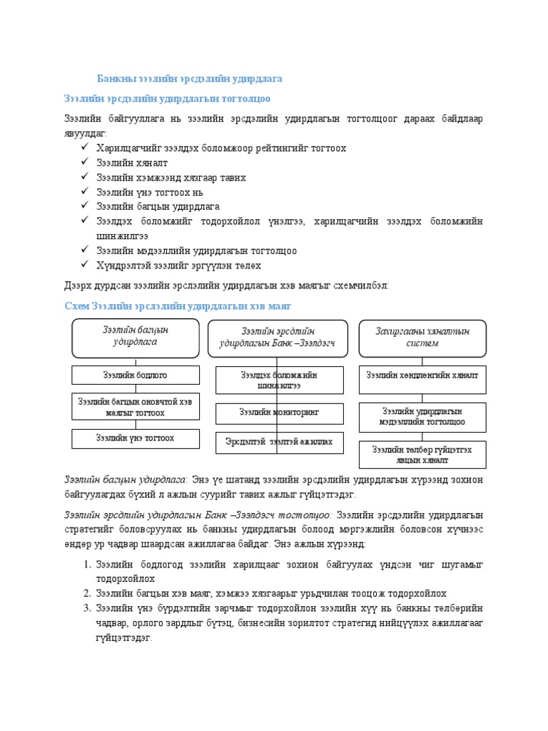 Дэлгэрэнгүй Лекц. Банкны Зээлийн Эрсдэлийн Удирдлага | PDF