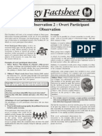 Sociology pactsheet on overt participant observation