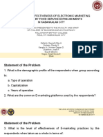 The Level of Effectiveness of Electronic Marketing Practices by Food Service Establishments in Kabankalan City