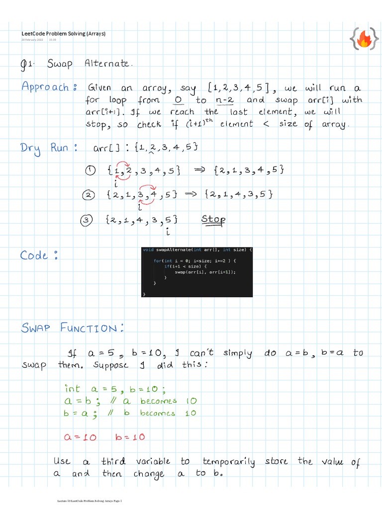 Lecture 10 LeetCode Problem Solving Arrays PDF