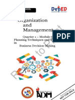 Organization and Management11 Q1 Mod6 Planning Techniques and Tools in Business Decision Making v5