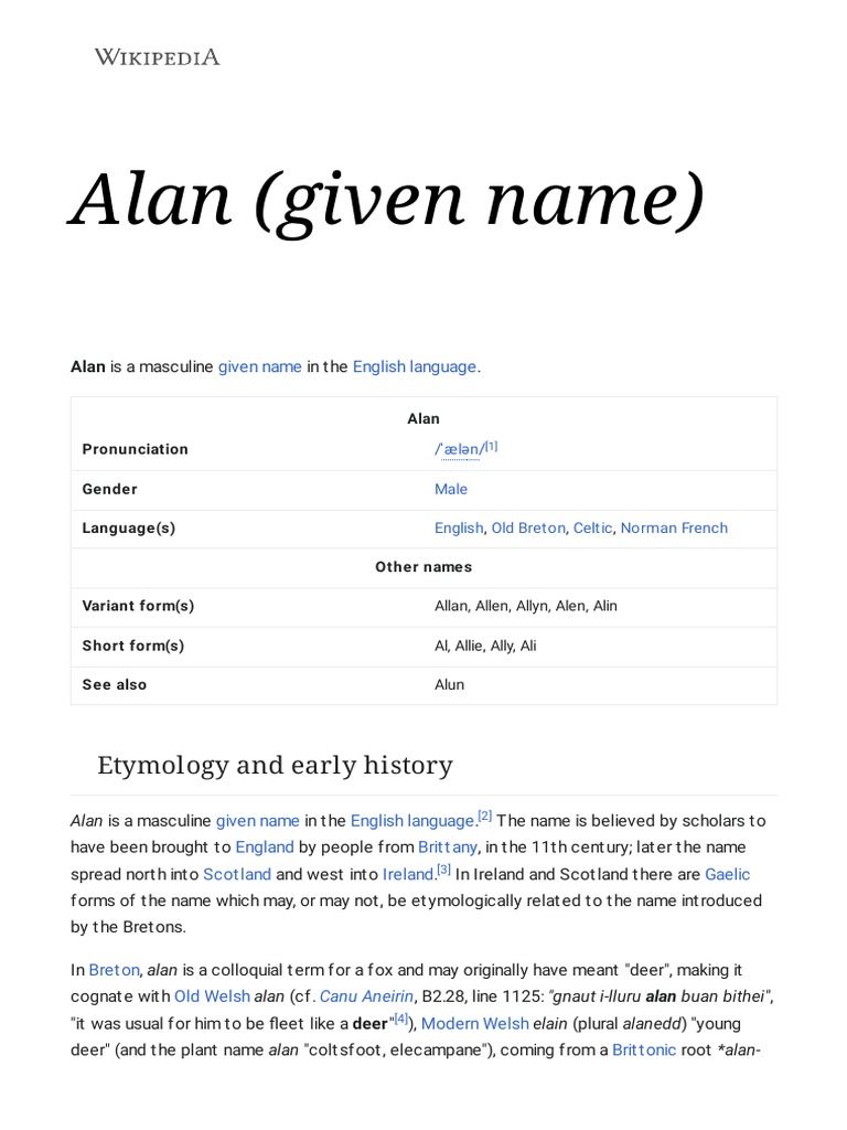 Alan (given name) visual data 2