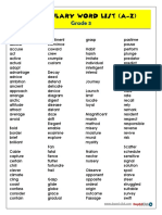 Grade 3 Vocabulary Word List