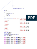 Dbms Assignment-2: Name:Insha Mustafa Roll Number:120CS0191