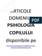 Articole Domeniul - Psihologia Copilului. WWW - Psihologiaonline