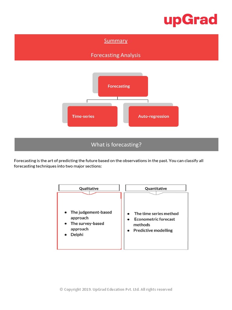 WHAT IS FORECASTING ANALYSIS intelligence overview