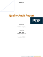 Quality Audit Report Template