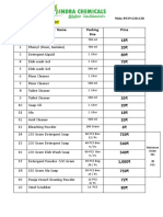 Indra Chemicals Price List Dist (Hydrova)