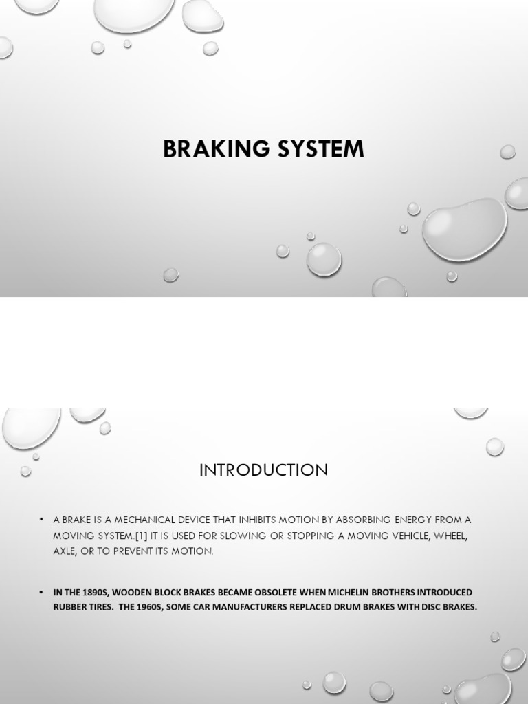 A Comprehensive Overview of Braking Systems From Drum Brakes to