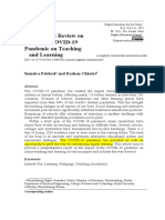 A Literature Review On Impact of COVID-19 Pandemic On Teaching and Learning