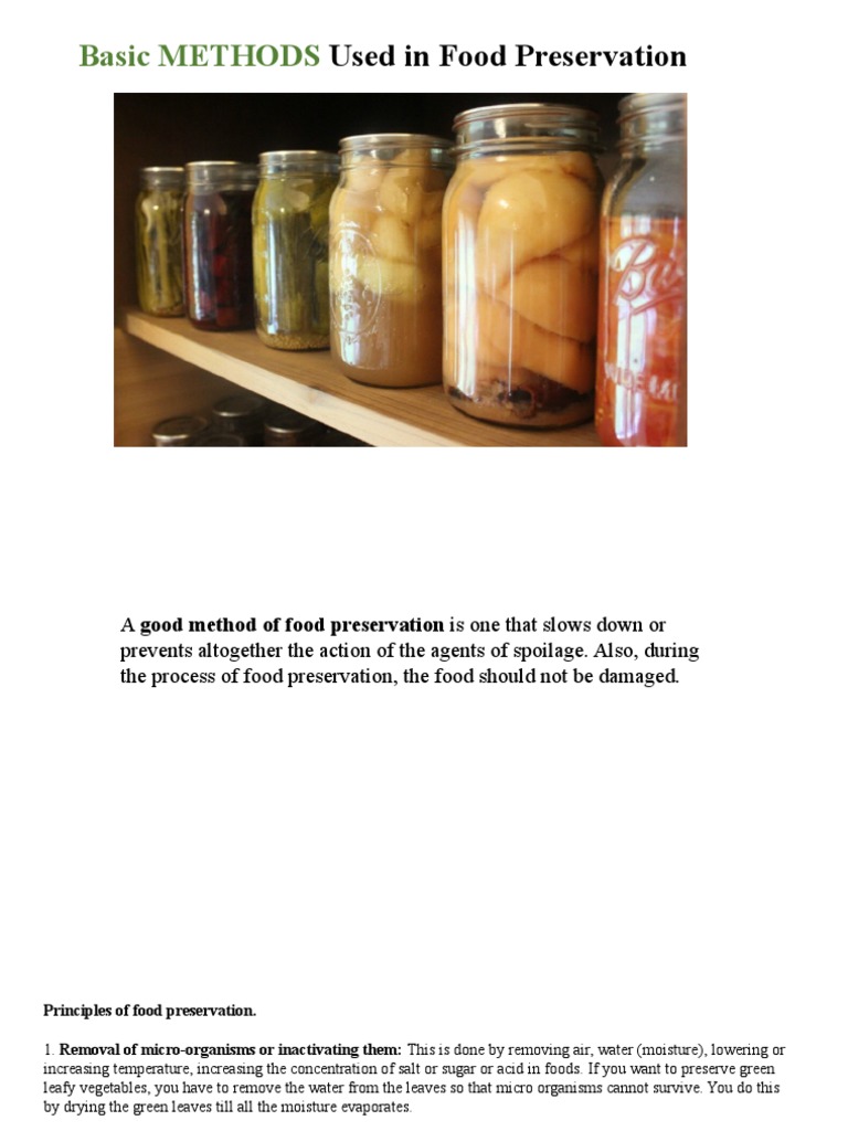 LESSON 2 The Science of Home Food Preservation PDF Food Preservation Canning