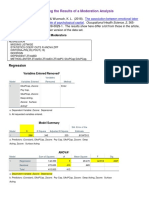 Presenting The Results of A Moderation Analysis