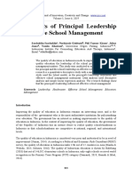 The Effects of Principal Leadership On Effective School Management