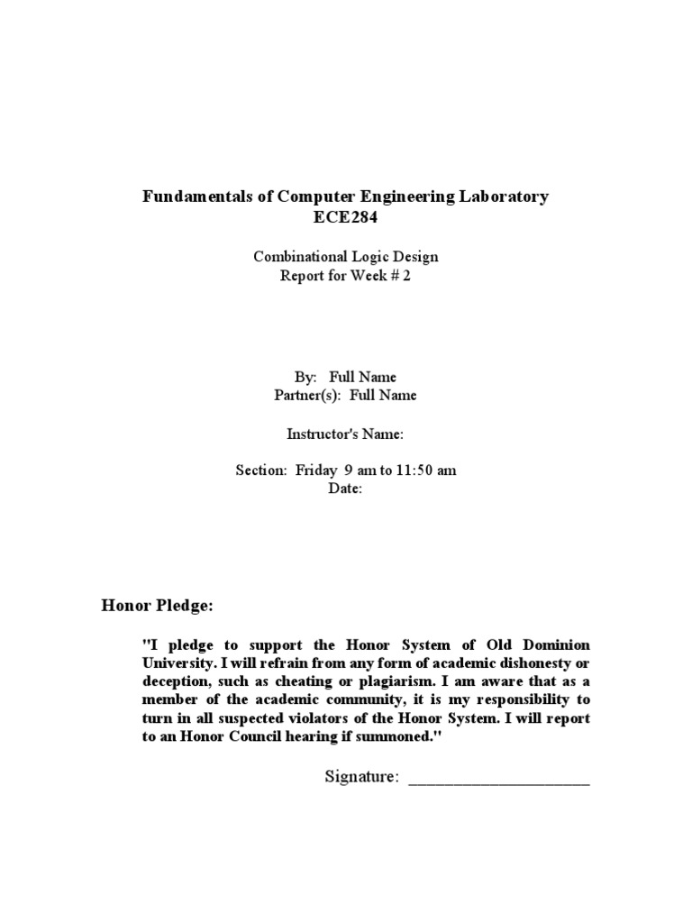 Sample Lab Report Logic Gate Digital Electronics