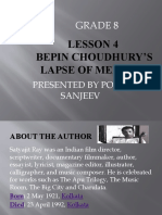 Grade 8 Lesson 4 - Bepin Choudary's Lapse of Memory