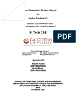 B. Tech CSE: A Project/Dissertation Review-1 Report