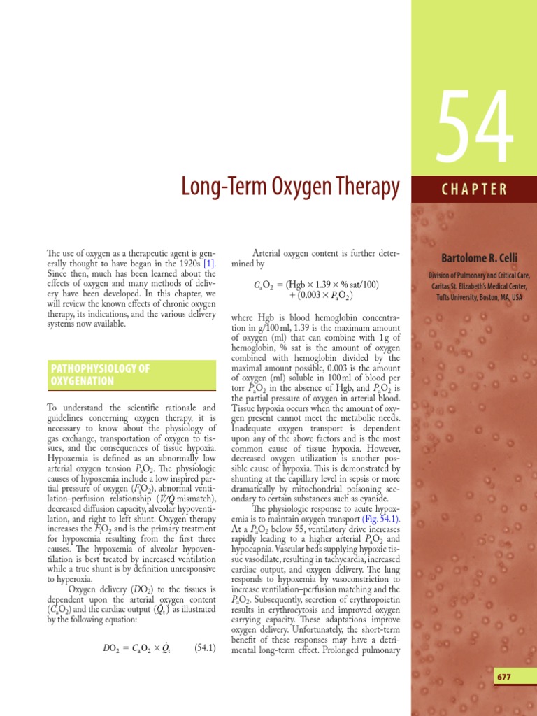 LongTerm Oxygen Therapy PDF Hypoxia (Medical) Chronic