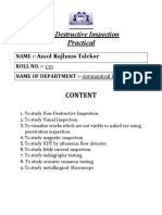 Non-Destructive Inspection Practical: NAME:-Amol Rajhans Talekar Roll No.: - Name of Department
