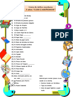 LISTA DE UTILES 3 Años 2022 - Clases Presenciales LOS CARIÑOSOS1