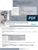 Acuson X150 Ultrasound System: Quick Start Card