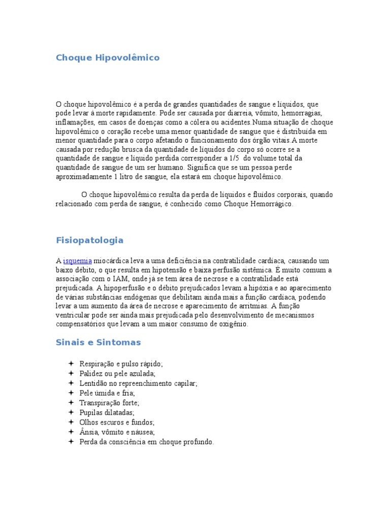 Choque Hipovolêmico
