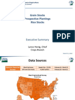 USDA - Grain Stocks Prospective Plantings Rice Stocks March 31, 2022