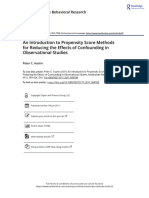 An Introduction To Propensity Score Methods For Reducing The Effects of Confounding in Observational Studies