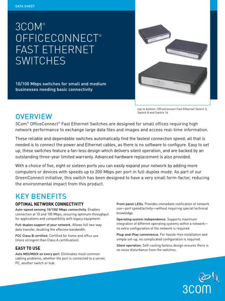 3com - Office Connect Fast Ethernet | PDF | Computer Network | Ethernet