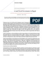 Development and Good Governance in Egypt: Written by Erin Cox