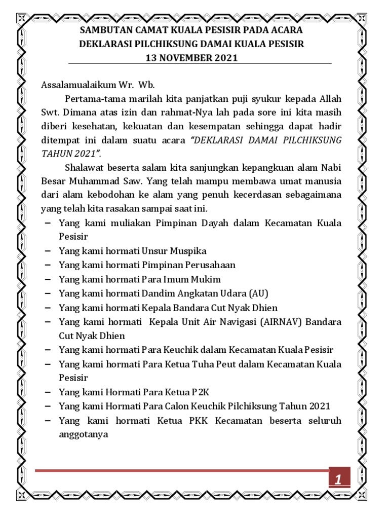 Contoh Sambutan | PDF