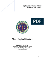 M.A. - English Literature: Syllabus and Course Scheme Academic Year 2020-21