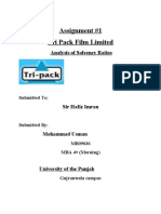 Assignment #1 Tri Pack Film Limited: Analysis of Solvency Ratios