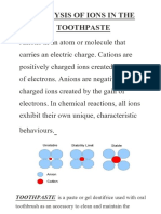 Analysis of Ions in The Toothpaste