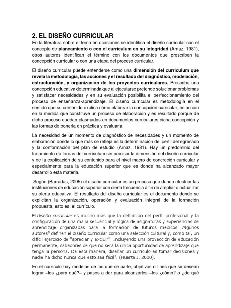 El Diseño Curricular | PDF | Plan de estudios | Aprendizaje