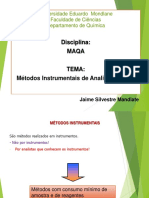 Métodos Instrumentais de Análise Química: Espectrofotometria de Absorção Molecular