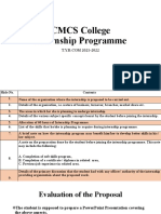 Proposed Plan of Internship