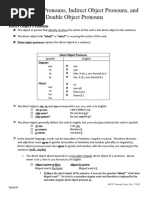 Direct Indirect Double Object Pronouns