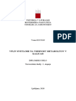 VPLIV SVETLOBE NA VSEBNOST METABOLITOV - Doplomska