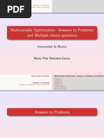 Multivariable Optimization. Answers To Problems and Multiple Choice Questions