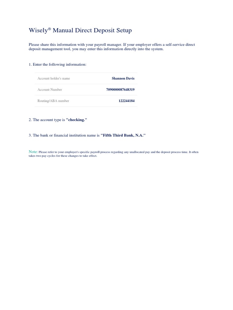 Direct Deposit Instructions Form PDF