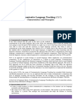 Communicative Language Teaching: (CLT) Characteristics and Principles