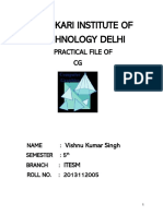 Rajokari Institute of Technology Delhi: Practical File of CG