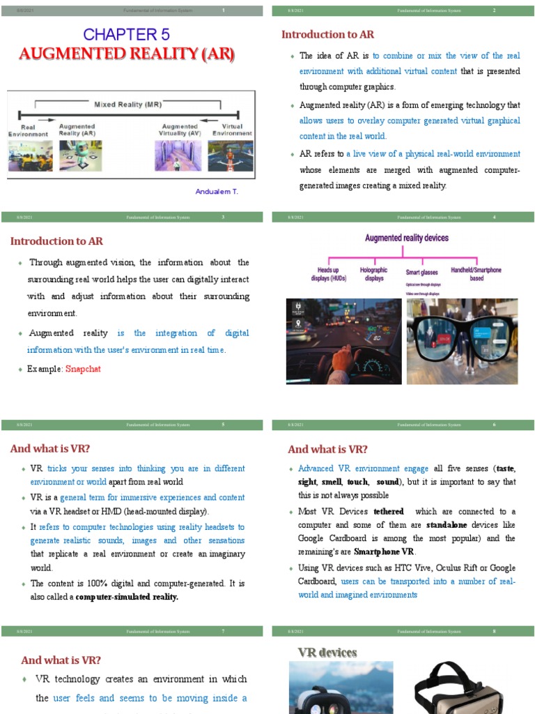 Augmented Reality (Ar) | PDF | Augmented Reality | Virtual Reality