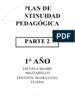 Plan de continuidad pedagógica 1° año Escuela Madre Mazzarello