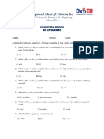 Eng. 8 Monthly Exam