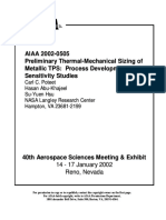 Aiaa02 Preliminary Thermal Mechanical Sizing of A Metallic Thermal Protection System