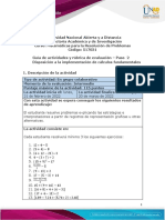 Guia de Actividades y Rúbrica de Evaluación - Paso 2 - Disposición a La Implementación de Cálculos Fundamentales
