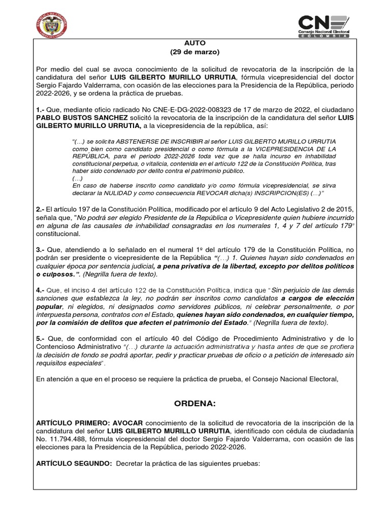 Auto Avoca Conocimiento Revocatoria RAD 832322 PDF Sentencia (ley
