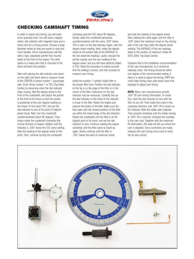 Checking Camshaft Timing Through Measuring Intake Valve Lift Using a