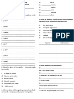 Evaluacion de Interrogacion y Admiracion 5 B